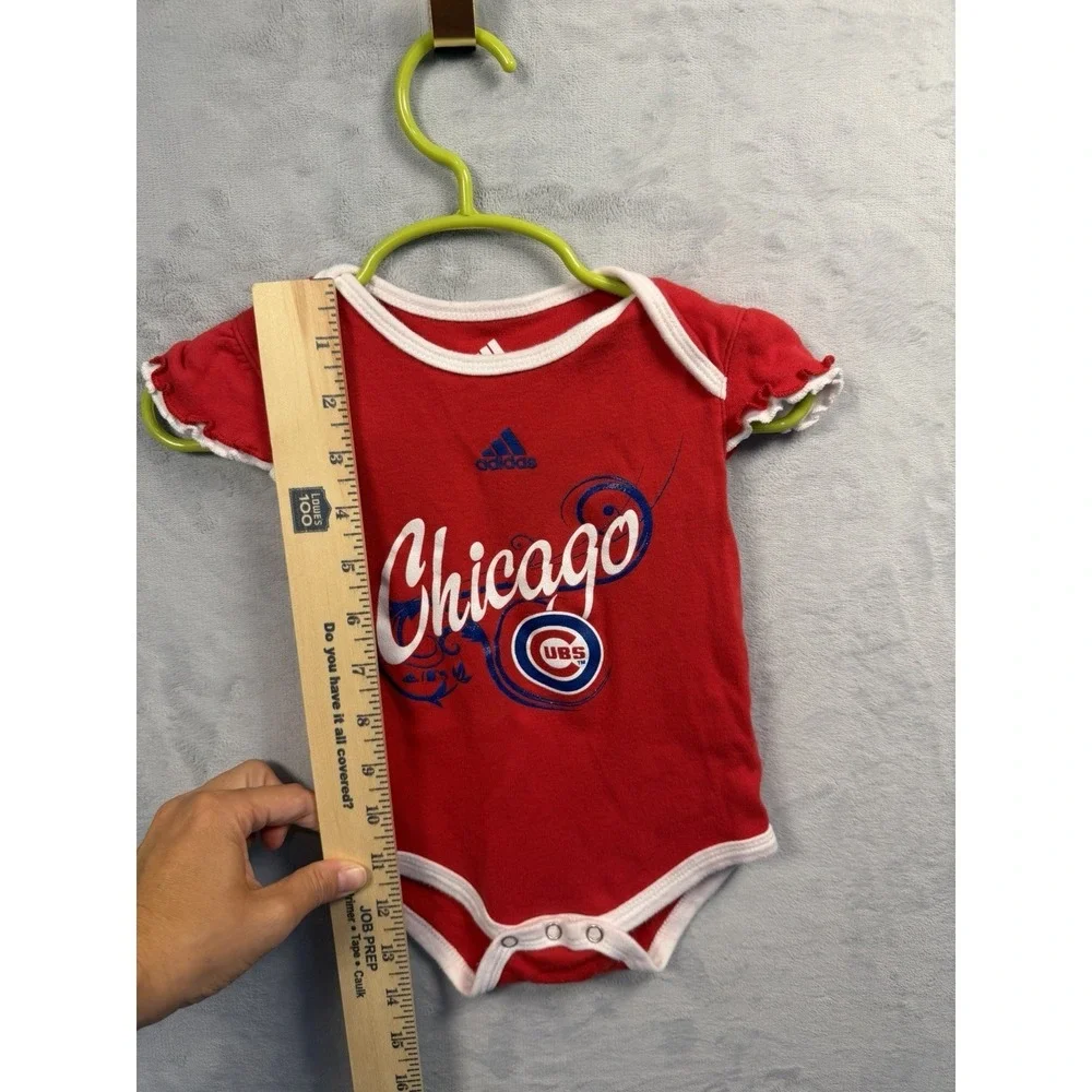 Adidas Chicago Cubs Baby Bodysuit 12 Months Red MLB Baseball Ruffle Sleeve
